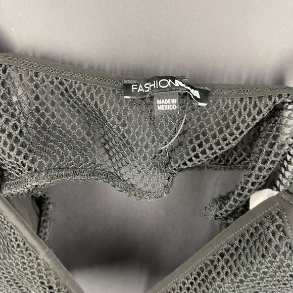 Fashion Nova Womens Black Fishnet Maxi Dress with Adjustable Straps Size S - Picture 4 of 4